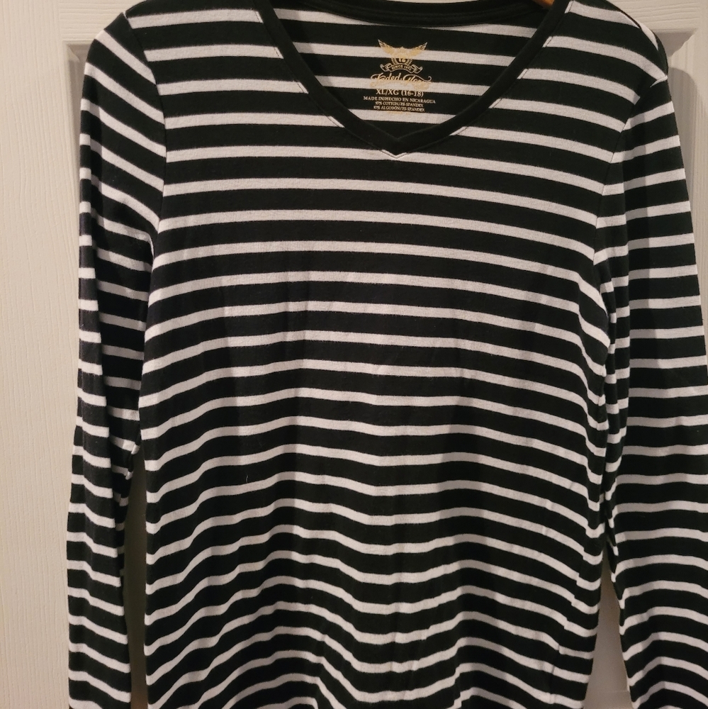 Faded Glory Long Sleeve Jersey Fitted Top